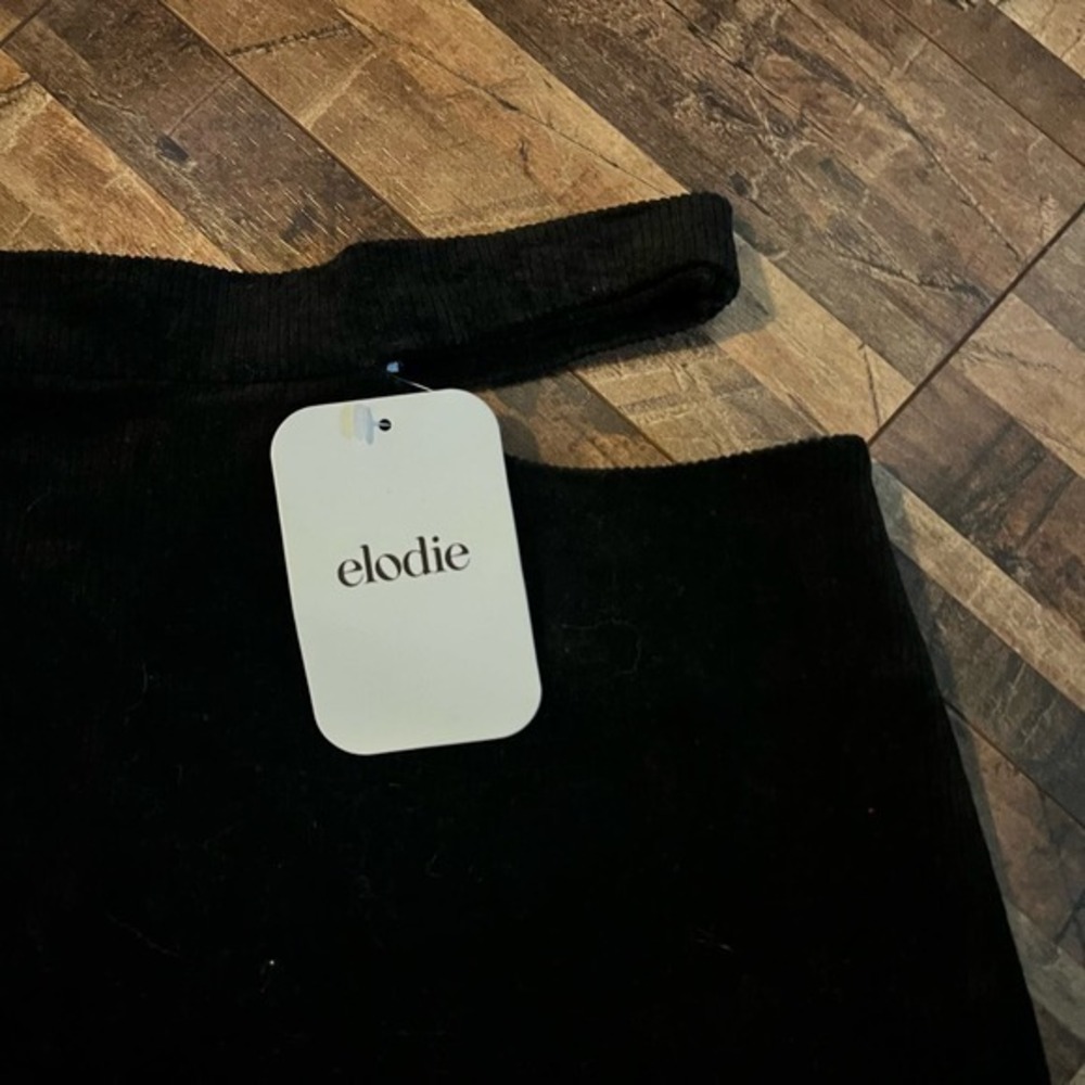 Elodie Black Corduroy Mini Skirt‎ Womens Size M Cotton Blend New with Tags - Picture 3 of 9